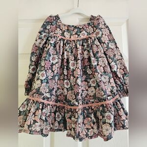 cupcakes & cashmere Floral Kids Dress - Pink and Green